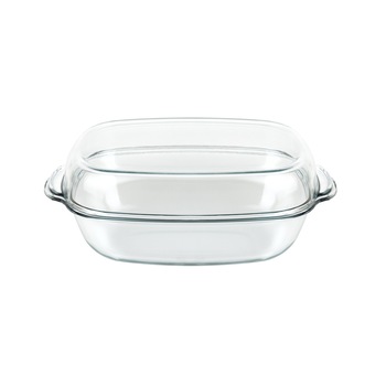 Vas termorezistent rectangular 8 litri cu capac inalt, dubla utilizare, potrivit pentru pulpa de miel, pui intreg, paine, curcan Vas termorezistent rectangular 8 litri cu capac inalt, dubla utilizare, potrivit pentru pulpa de miel, pui intreg, paine, curcan