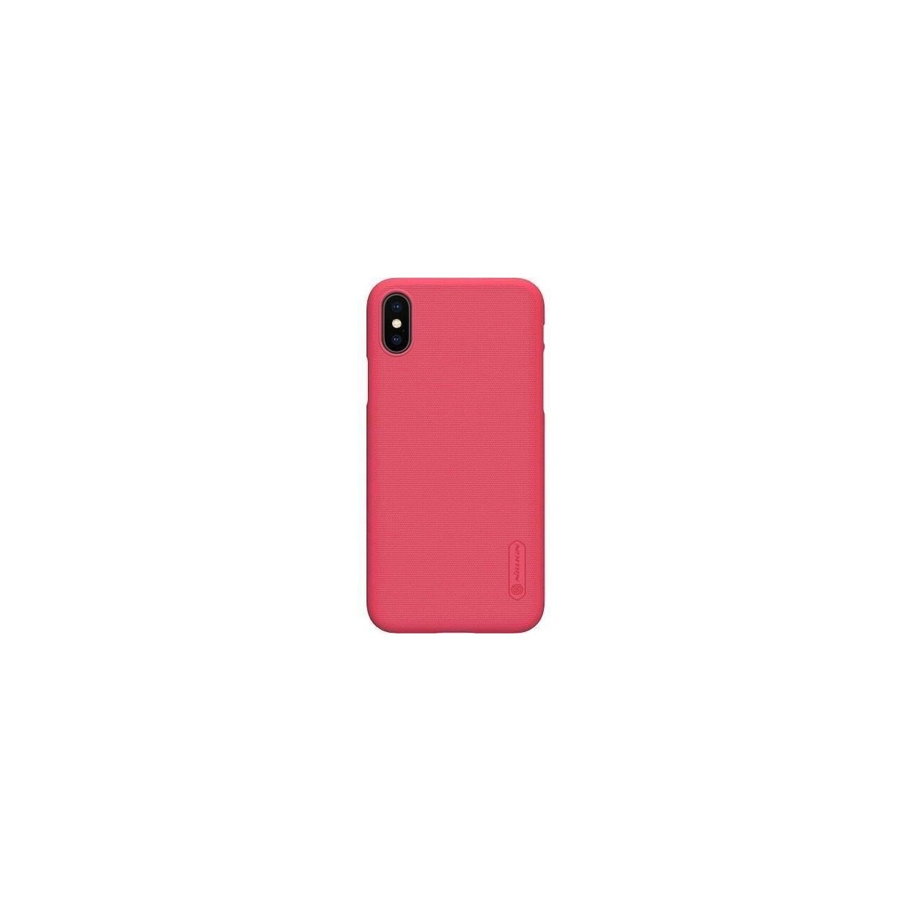 Husa Iphone XS,Iphone X + Folie Protectie-Nillkin Frosted Shield Rosu