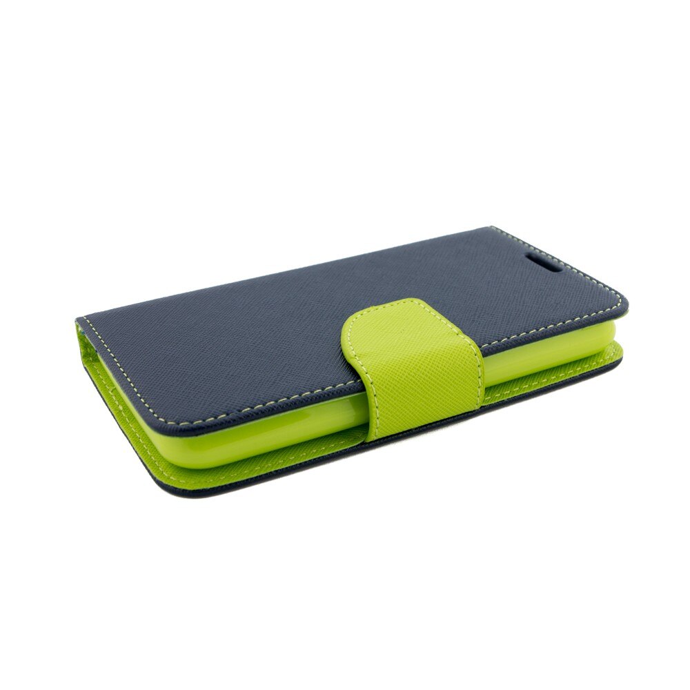 Husa Sony Ericsson Xperia E4G, piele eco, fancy, Lime/Albastru