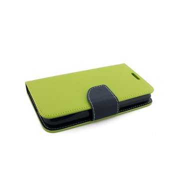Husa Sony Ericsson Xperia E4G, peile eco, fancy, Lime/Albastru Husa Sony Ericsson Xperia E4G, peile eco, fancy, Lime/Albastru