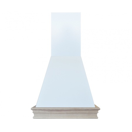 Hota decorativa rustica Pyramis CL6 RUSTIC CHIMNEY, putere de absorbtie 273mc/h, 2 motoare, 60cm, Alb cu lemn natur