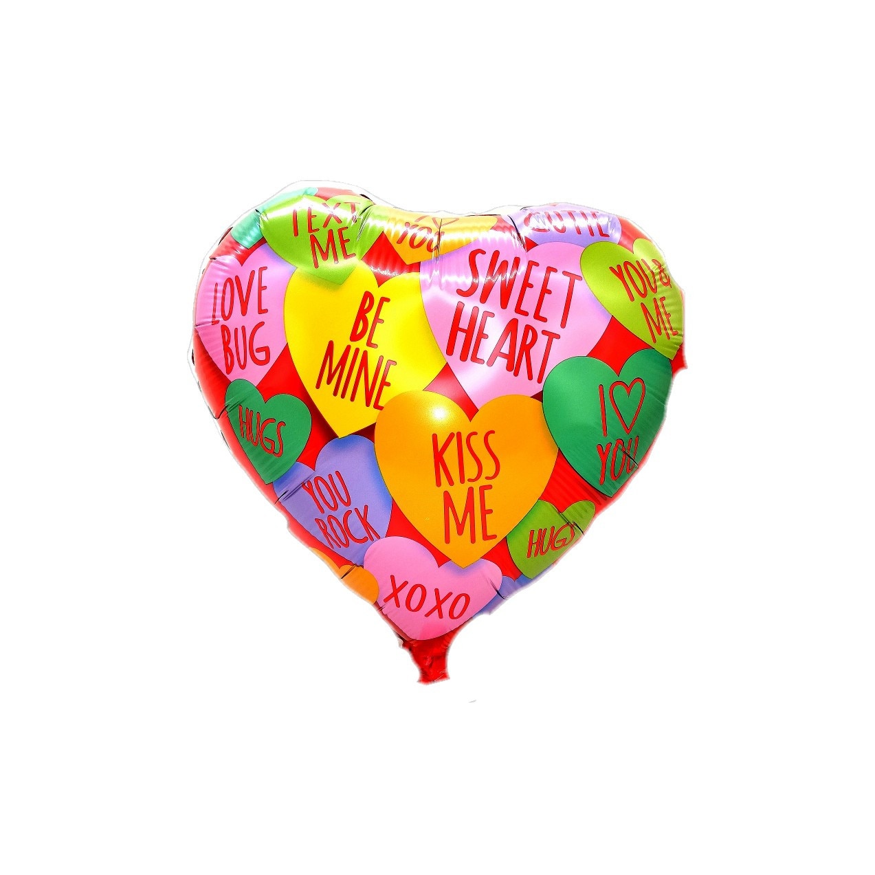Balon Folie Inima, Texte, Multicolor, 45 cm