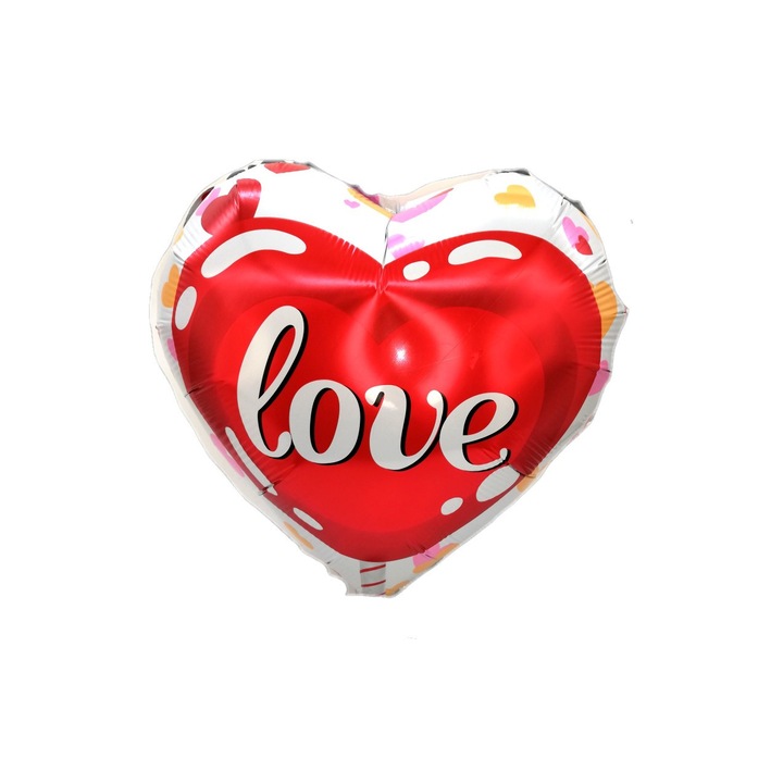 Szív fólia lufi, Love, 45 cm