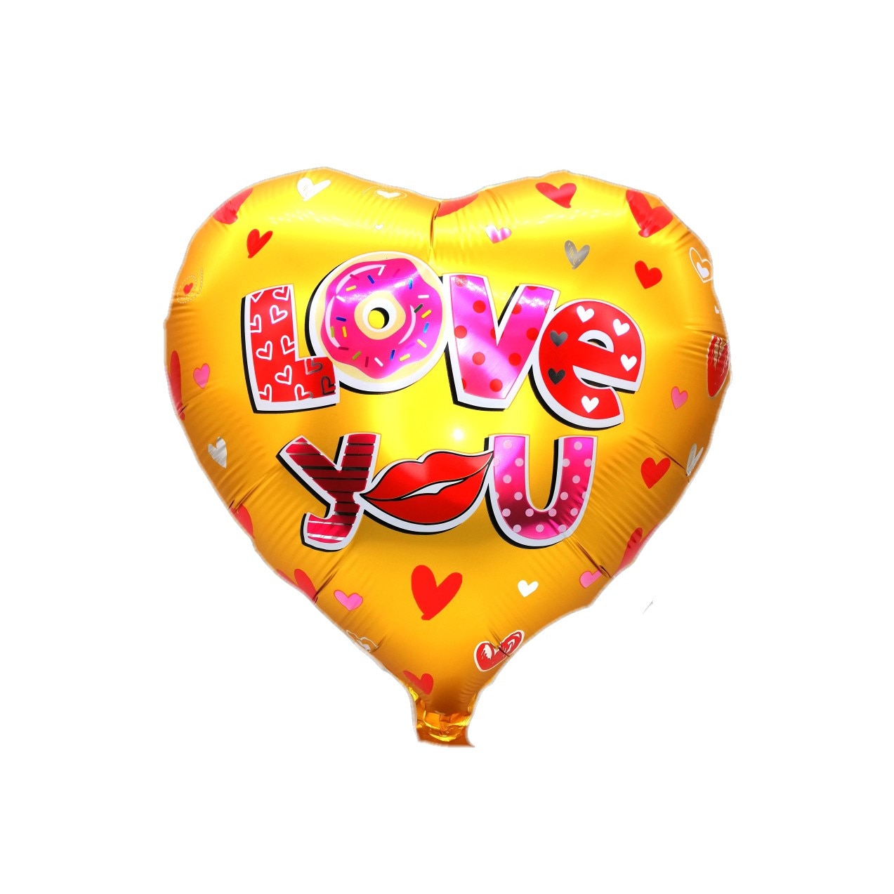 Balon Folie Inima, Love You, Auriu, 45 cm