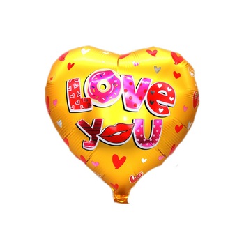 Balon Folie Inima, Love You, Auriu, 45 cm Balon Folie Inima, Love You, Auriu, 45 cm