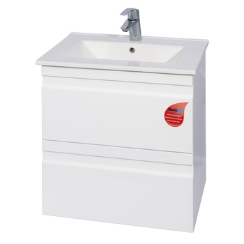 Mobilier Baie Mdf alb susp.B cu 2 sertare soft close +lavoar 60 cm Mobilier Baie Mdf alb susp.B cu 2 sertare soft close +lavoar 60 cm