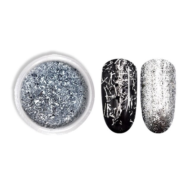 Paiete unghii MoonbasaNails # 302, Argintiu