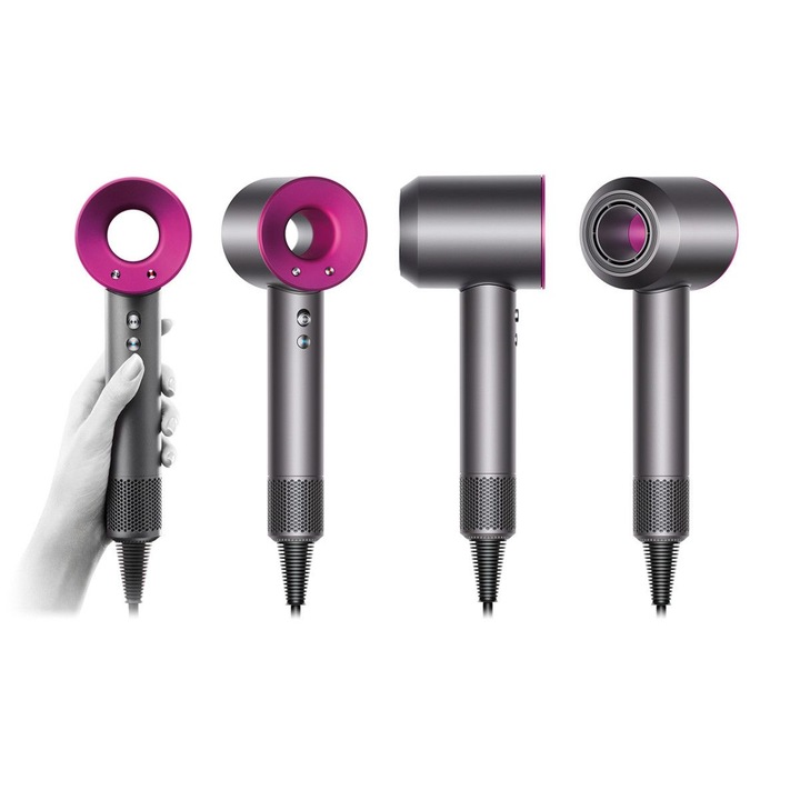 Uscator par Dyson Supersonic 1600 W, 3 trepte de viteza, Gri/Mov