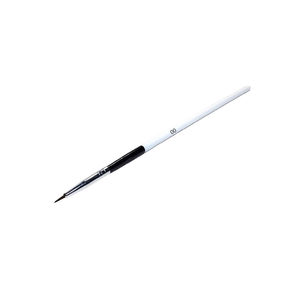 Pensula pentru unghii MoonbasaNails, Varf de ac, Alb/Negru, D009-00
