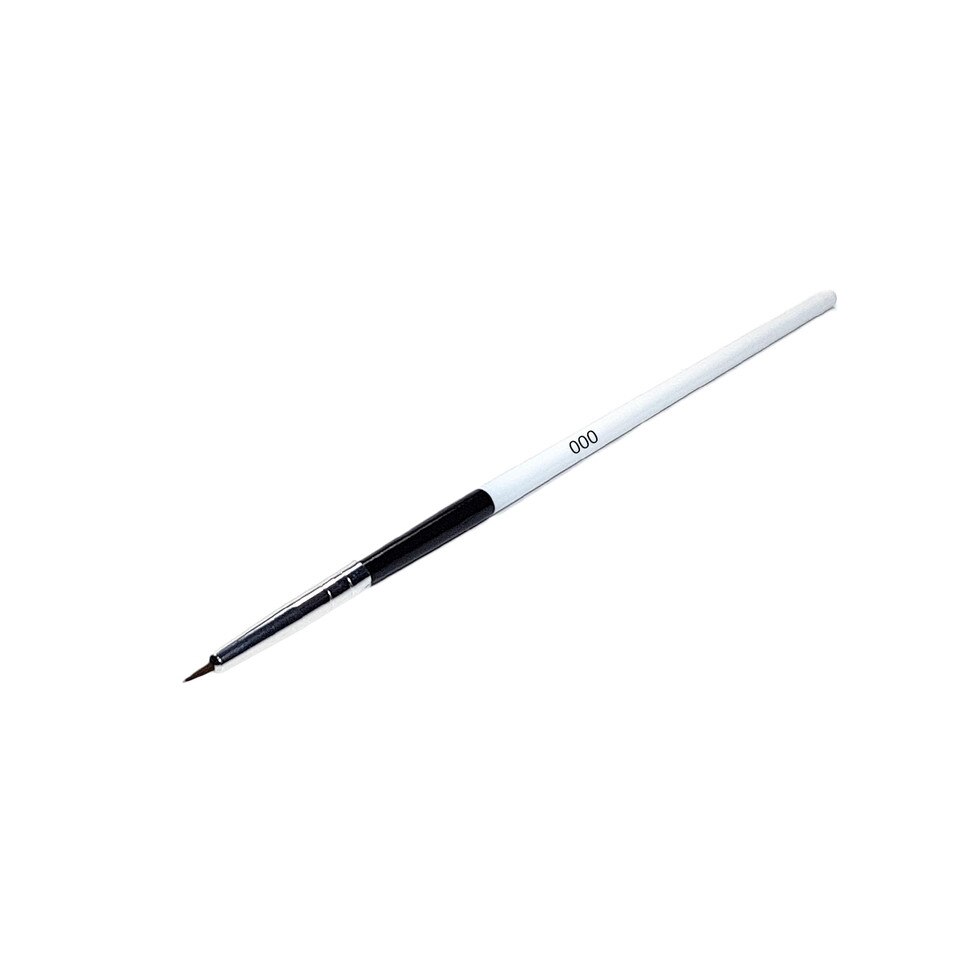 Pensula pentru unghii MoonbasaNails, Varf de ac, Alb/Negru, D009-000
