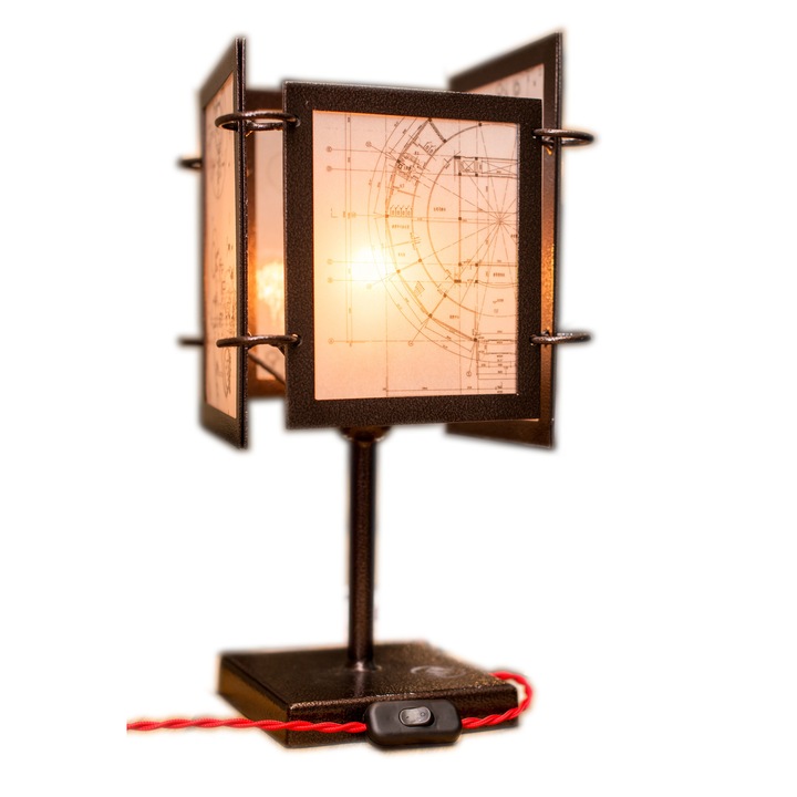 Veioza MT Industrial Design Metal, 60 W, 45x25 cm, Negru