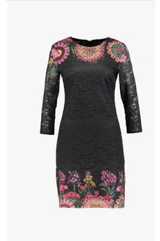 rochie dama desigual din dantela cu imprimeu floral darina negru imagen 5_0_
0