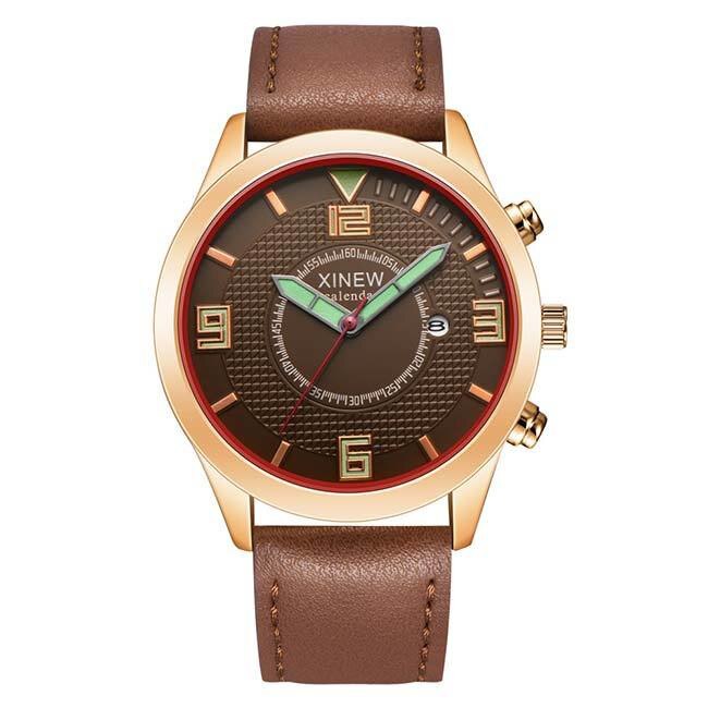 Ceas Barbatesc Quartz XINEW Casual Elegant Maro, CP99492MO, curea din piele, afisaj analog