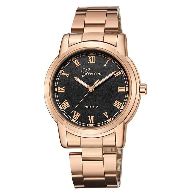 Ceas Geneva Unisex Quartz Casual Elegant Rose, PN999484RE, curea din metal (zale), afisaj Analog