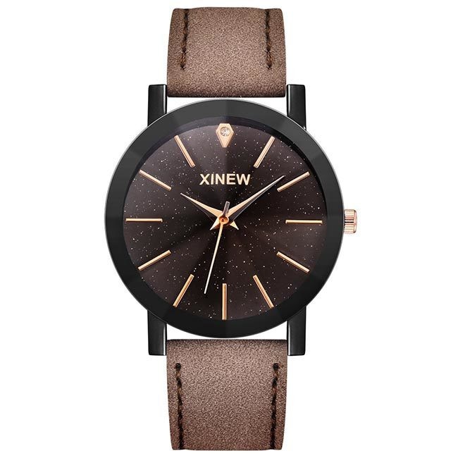 Ceas Unisex Quartz XINEW Casual Elegant Maro, CP99487MO, curea din piele, afisaj analog