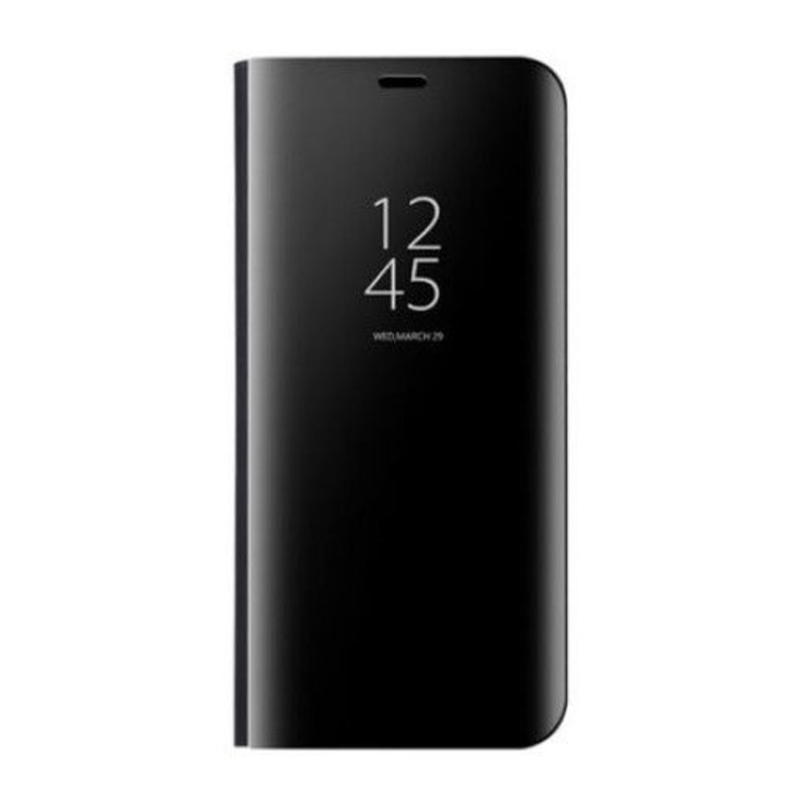Husa Book Mirror Effect compatibil cu Samsung Galaxy S9 Plus Black, Acril
