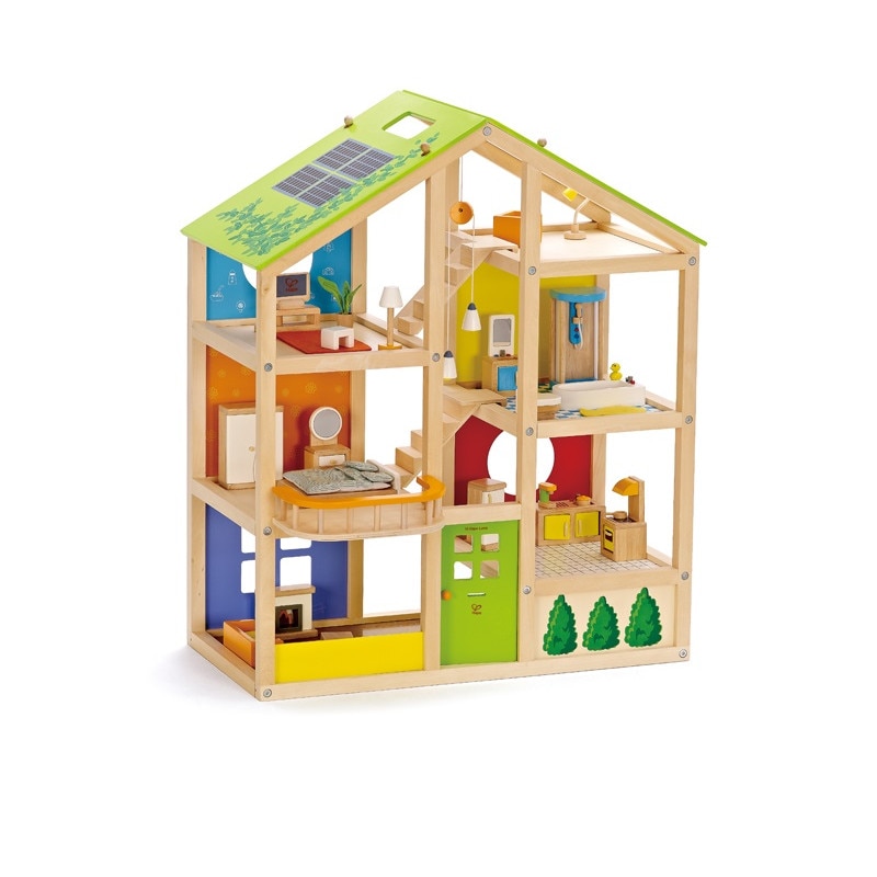 Casuta de papusi din lemn natural Hape