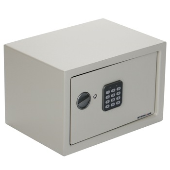 Seif din otel cu inchidere electronica si cheie Steinhaus, 230x350x250 mm, crem Seif din otel cu inchidere electronica si cheie Steinhaus, 230x350x250 mm, crem