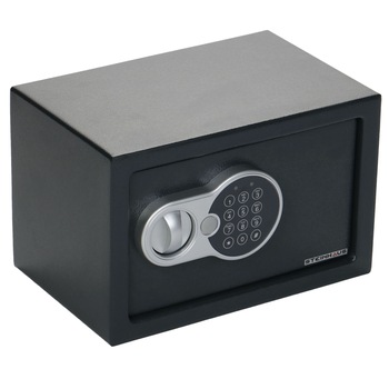 Seif din otel cu inchidere electronica si cheie Steinhaus, 200x310x200 mm, gri Seif din otel cu inchidere electronica si cheie Steinhaus, 200x310x200 mm, gri