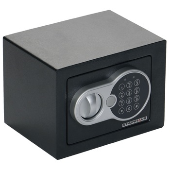 Seif din otel cu inchidere electronica si cheie Steinhaus, 170x230x170 mm, gri Seif din otel cu inchidere electronica si cheie Steinhaus, 170x230x170 mm, gri