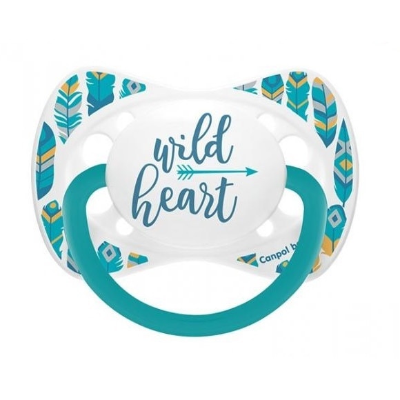 Suzeta Canpol cu tetina din silicon, 0-6 luni, wild heart