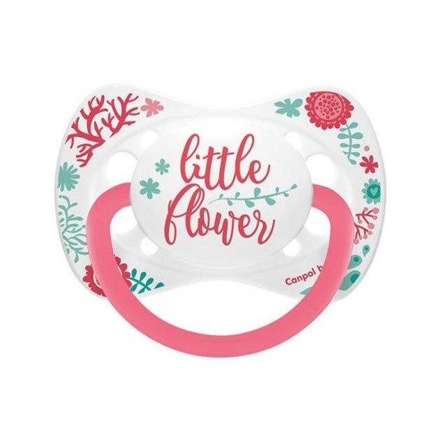 Suzeta Canpol cu tetina din silicon, 0-6 luni, little flower