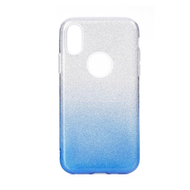 Forcell Shining szilikon hátlapvédő telefontok - Samsung Galaxy M21, Átlátszó-kék