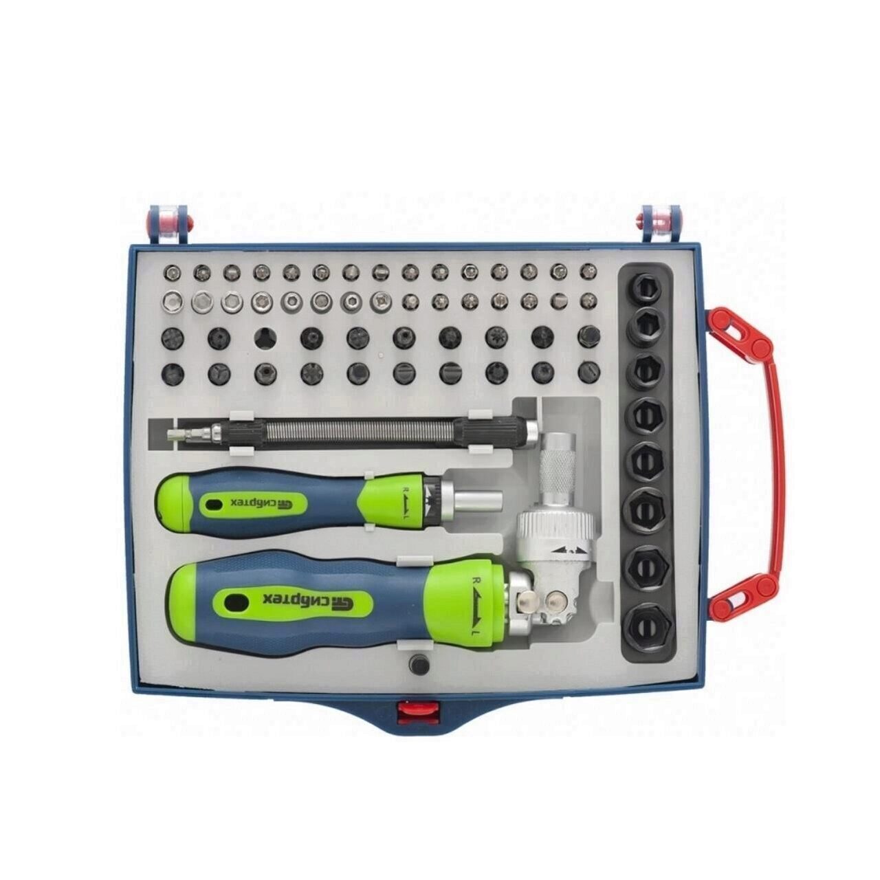 Set chei cu clichet, biti, tubulare, MTX Sibrteh 61 piese, CrV