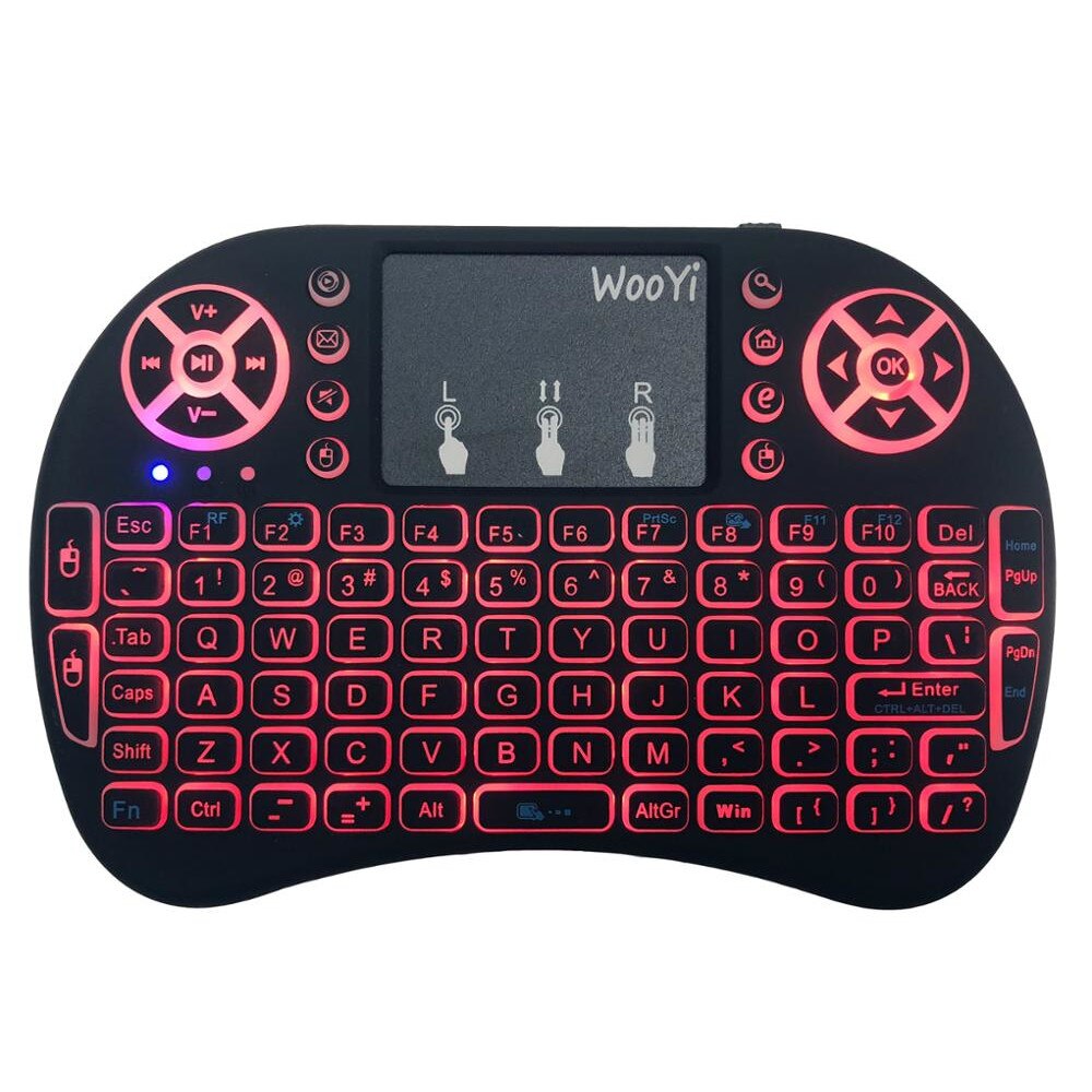 Mini tastatura iluminata, 3 culori, wireless 2,4GHz cu touchpad