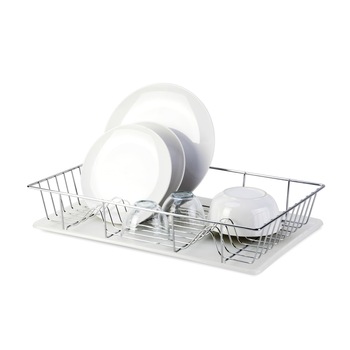 Suport pentru vase, cromat, 47 x 32 x 10 cm + tava din plastic, ATS Suport pentru vase, cromat, 47 x 32 x 10 cm + tava din plastic, ATS