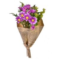 Buchet cu flori de plastic mov , DecorCasa , 21 cm