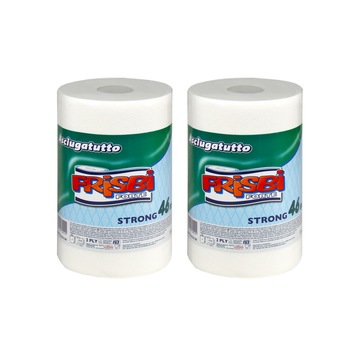 Pachet Promo 2 Role prosop hartie FRISBI Forte, 2 straturi, 46 m, alb, 100% celuloza pura Pachet Promo 2 Role prosop hartie FRISBI Forte, 2 straturi, 46 m, alb, 100% celuloza pura