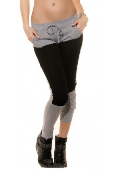 Pantaloni sport, gri/negru