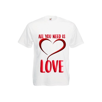 Tricou personalizat Fruit of the loom All you need is love XL Tricou personalizat Fruit of the loom All you need is love XL