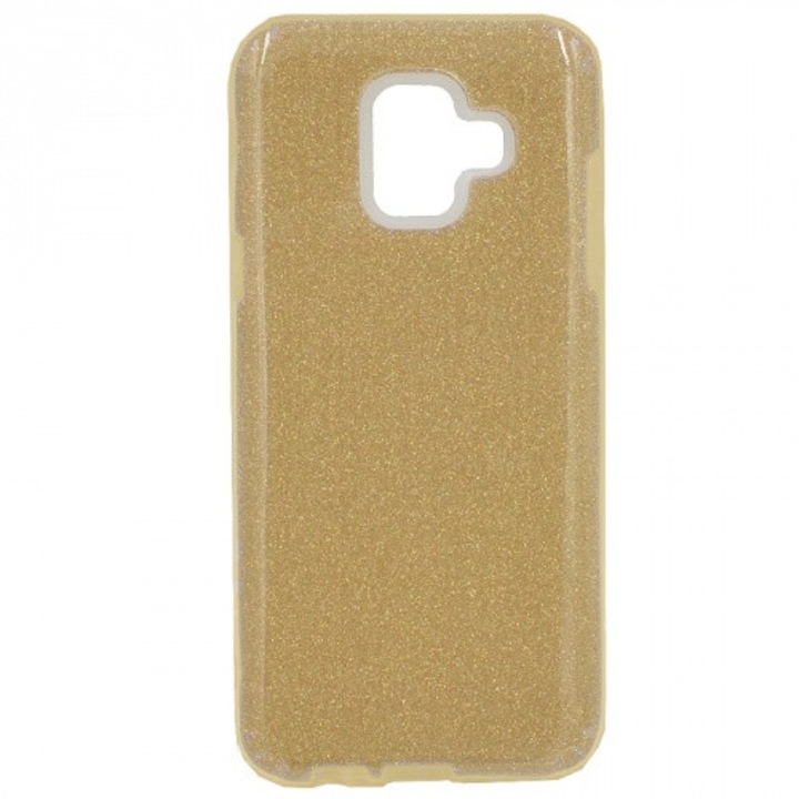 Hátlapvédő telefontok gumi / szilikon (műanyag belső, csillogó hátlap) Arany [Samsung Galaxy A6 (2018) SM-A600F]