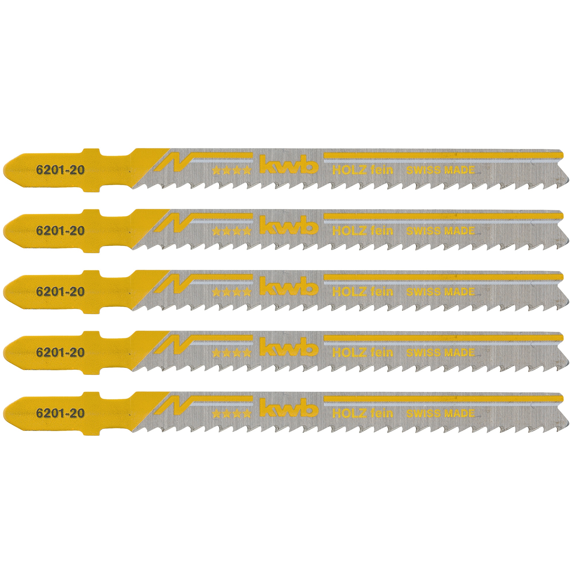 Set 5 lame profesionale fierastrau pendural KWB 49620125, lungime 100/75 mm, 2.5 pas dantura