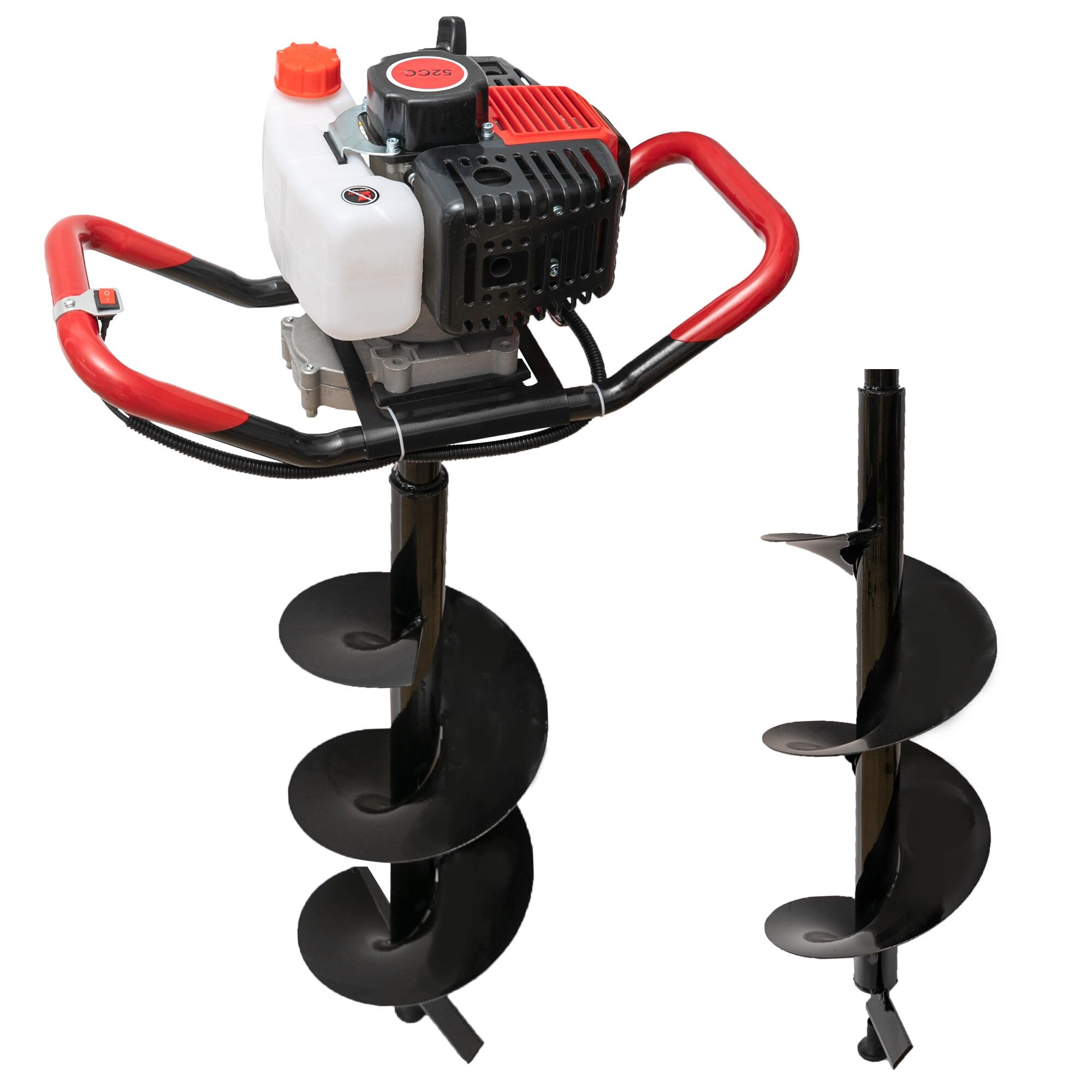 Motoburghiu GSA 2.4CP + 2 X Burghiu 100mm +200mm, Foreza pentru pamant