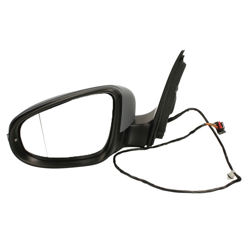 Oglinda Exterioara completa, stanga electrica, cu lumini de semnalizare, culoare carcasa prevopsit Grund/Negru, incalzita, convex, Volkswagen Golf VI, Hatchback, Variant, Cabriolet 2008-2013