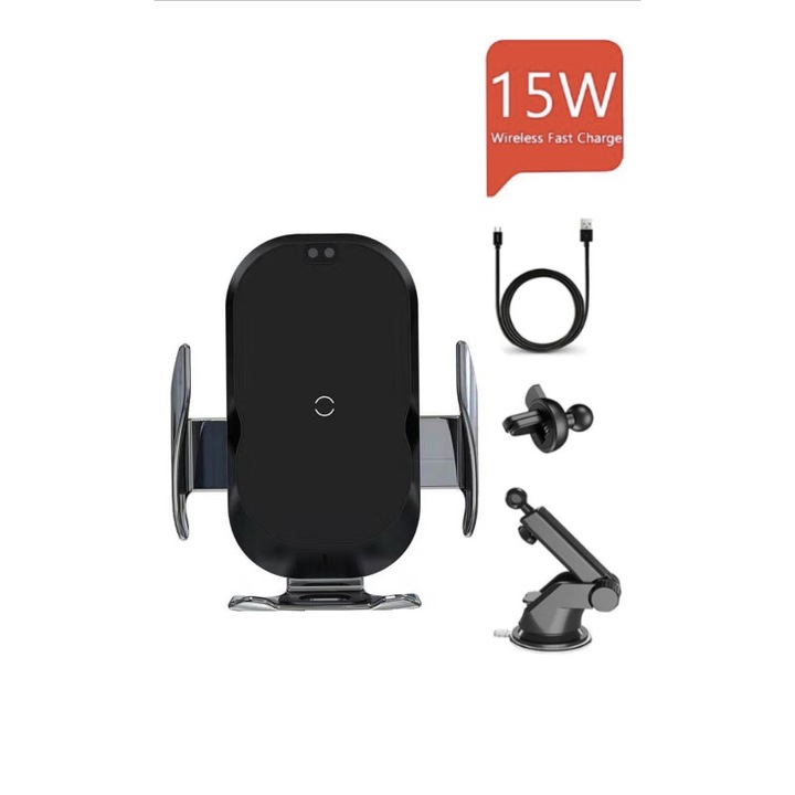 E-smartgadget, Incarcator Wireless e-smartgadget, Fast charge, 15W, prindere grila ventilatie +Ventuza