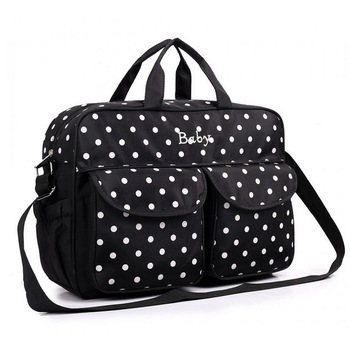 Geanta mamici, Baby, neagra cu buline Geanta mamici, Baby, neagra cu buline