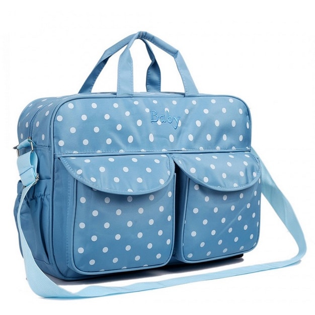 Geanta mamici, Baby, albastra cu buline