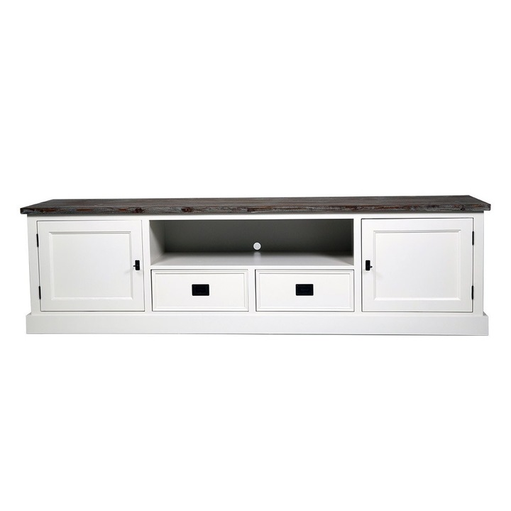 Comoda Mobarta, Lemn Masiv, 200x45x55cm, Alb/Maro