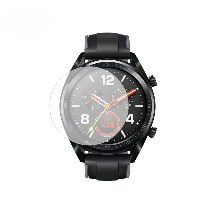 Folie Smart Protection Huawei Watch GT display,doua folii fullscreen pentru ecran incluse in pachet+Smart Spray®,Smart Squeegee®, microfibra si intructiuni instalare inclus