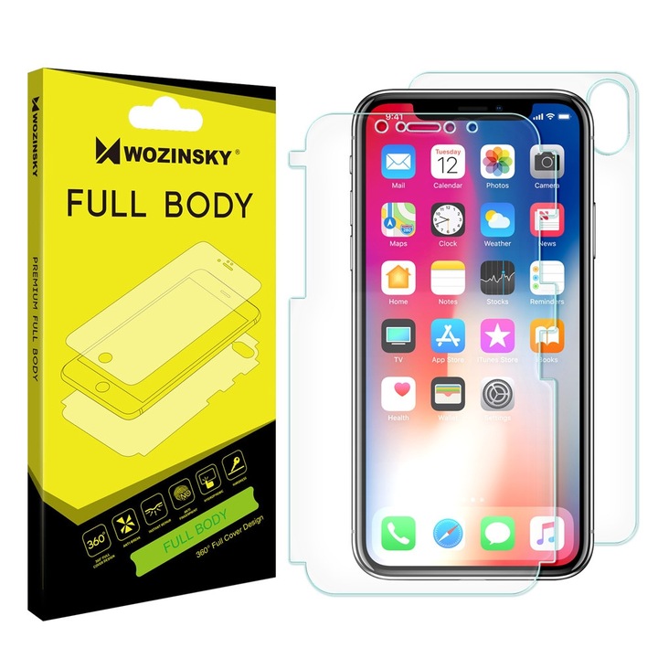 Szilikon Folie teljes borítás APPLE iPhone X / XS előlap + hátlap (önjavító) Wozinsky