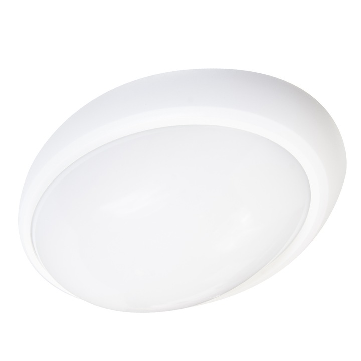 Aplica ovala exterior , 12W , Led , Alb , Lumina rece , 6400K , 840lm , IP65 , Batt
