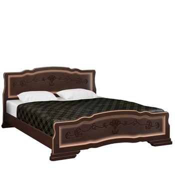 Pat Lemn KARINA 6, 160x200cm, Nuc Patinat Pat Lemn KARINA 6, 160x200cm, Nuc Patinat