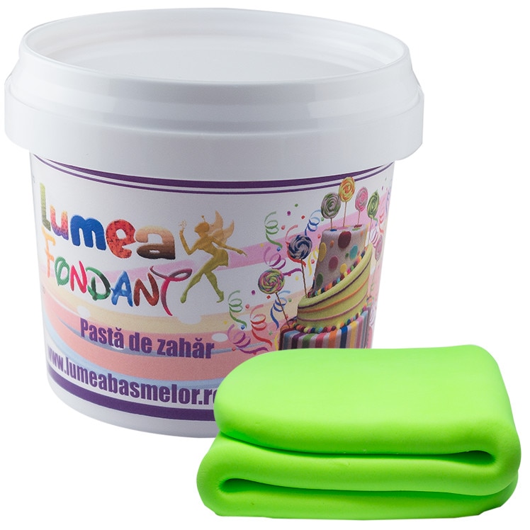 Fondant verde neon, 400g - Lumea Basmelor
