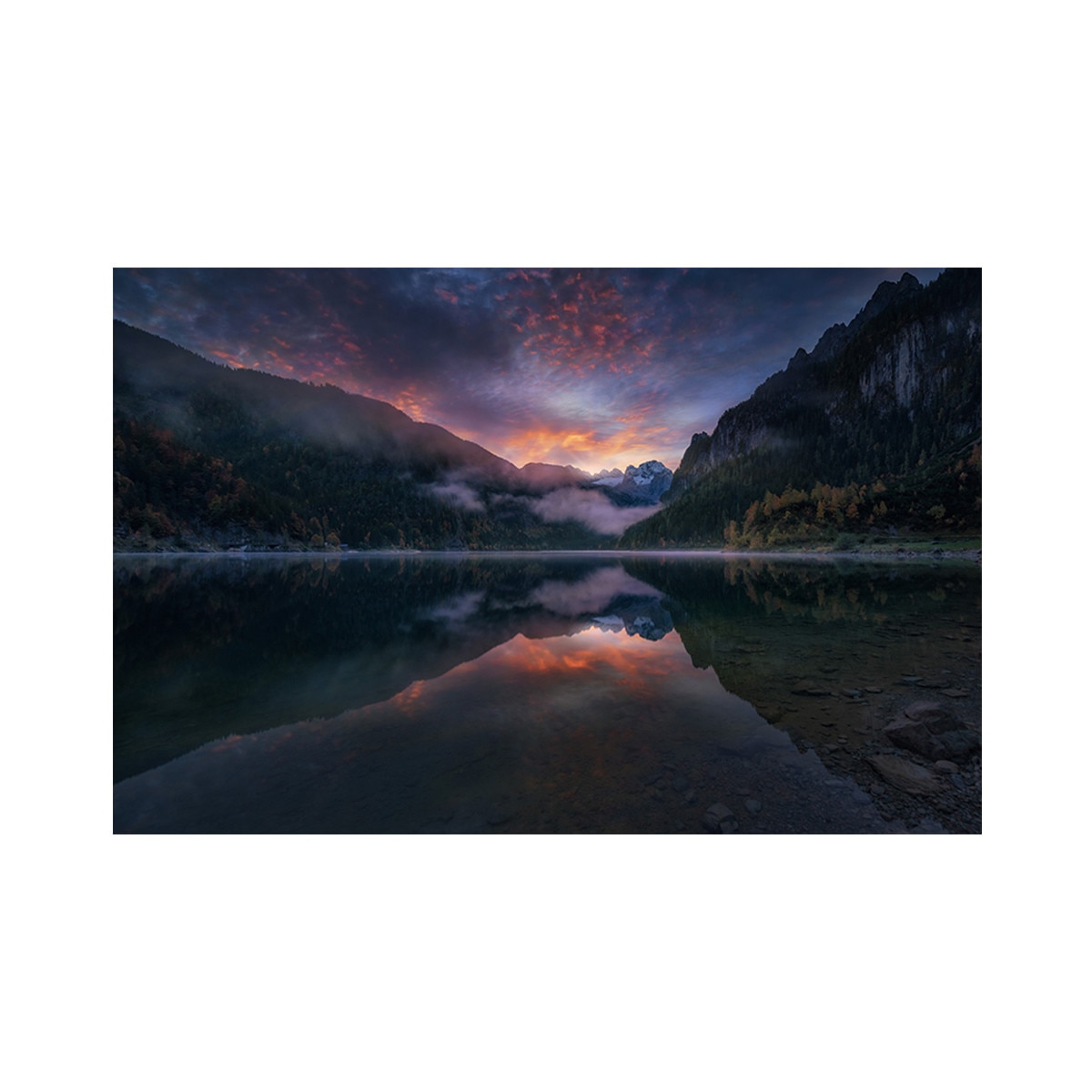 Tablou Canvas - Natura, Lac, Munte, Apus, Peisaj, 60 x 90 cm