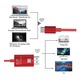 Кабел USB 3.1 тип C към HDMI 4K - HDMI Video Type C HUB адаптер 2 метра за Samsung Xiaomi и устройства с щепсел тип C, червен, BBL668