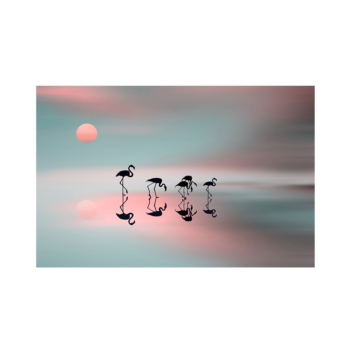 Tablou Canvas - Flamingo, Pasari, Natura, Apus 60 x 90 cm